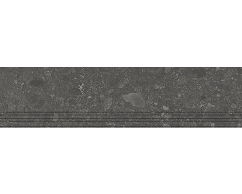 Porseleinen steengoed traptegel Donau grafiet 30 x 120 cm