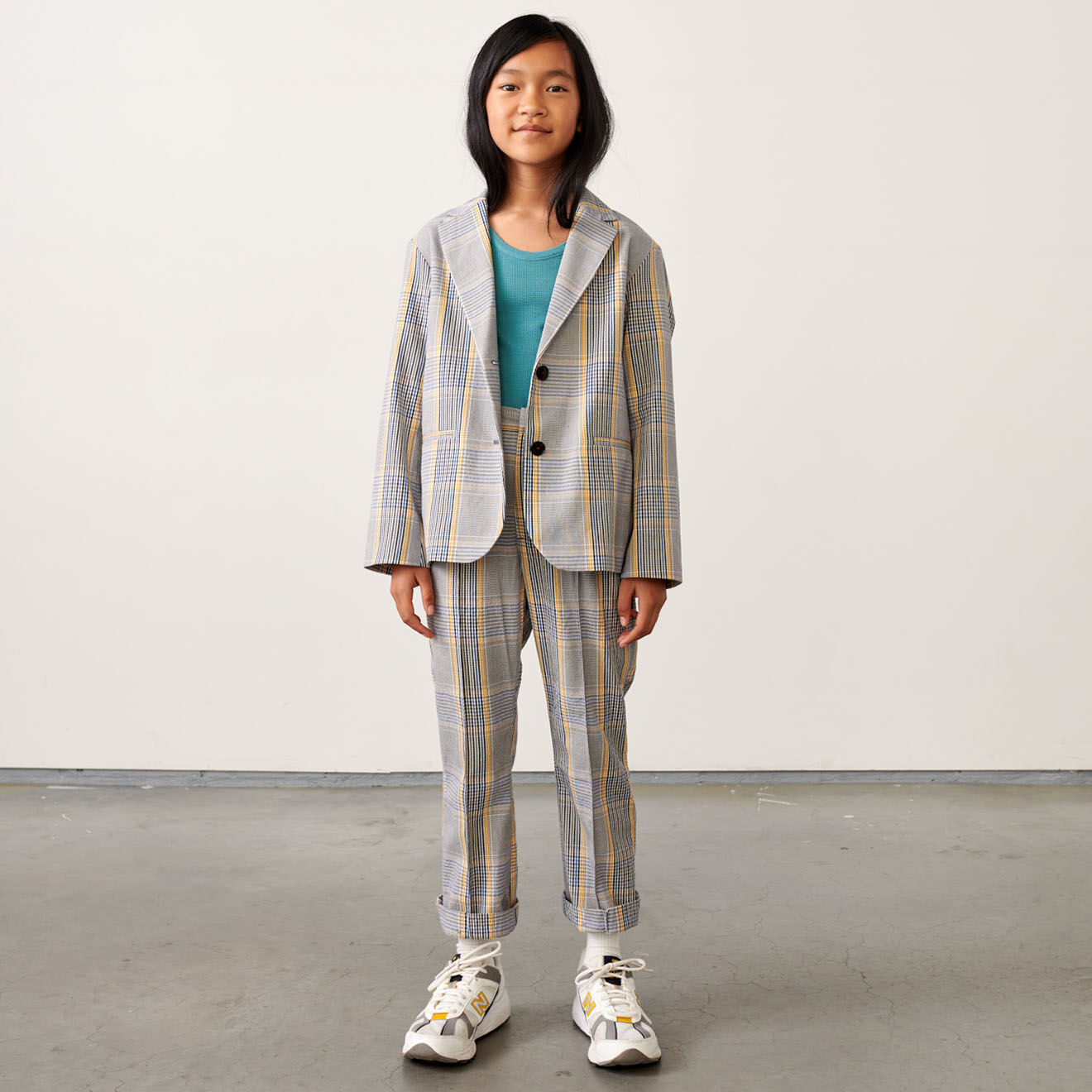 Bellerose Pantalon Phiby en Coton mélangé 7/8 à carreaux gris
