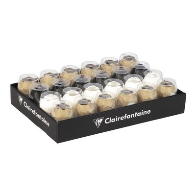Clairefontaine - 24 œufs de bolduc -Ruban d'emballage cadeau - 0.7 cm x 10 m - noir, blanc, kraft