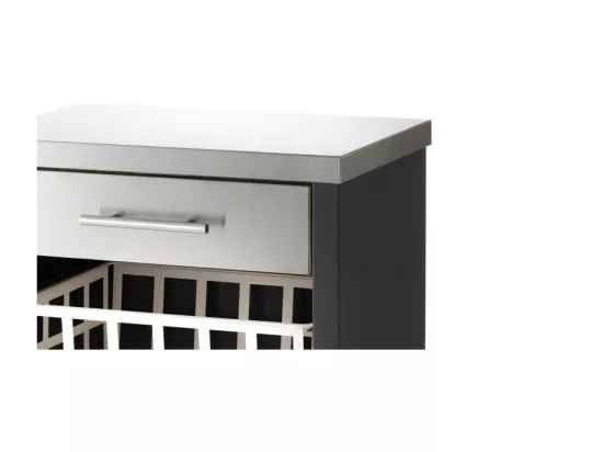 Desserte, chariot de cuisine – Noir, Inox - 93*48*34cm - MOHER