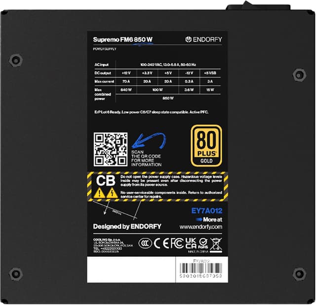 Endorfy Supremo FM6 850W strømforsyning