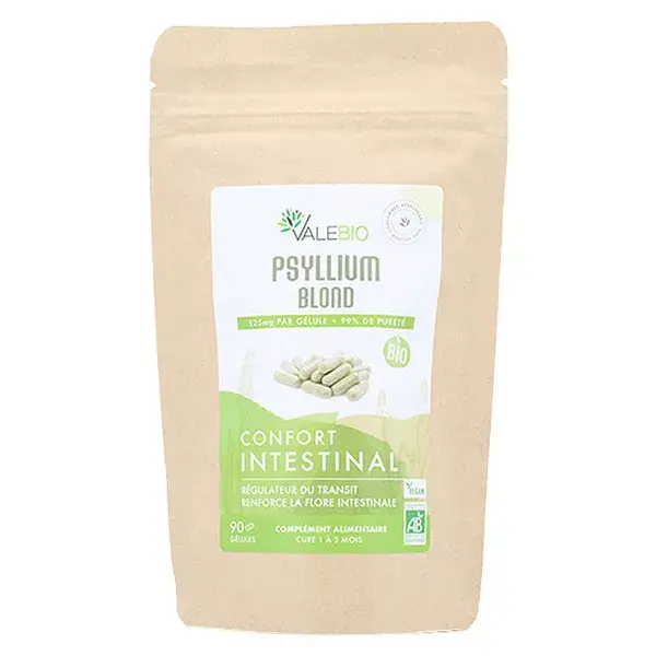 Valebio Psyllium Blond Orgânico 90 cápsulas