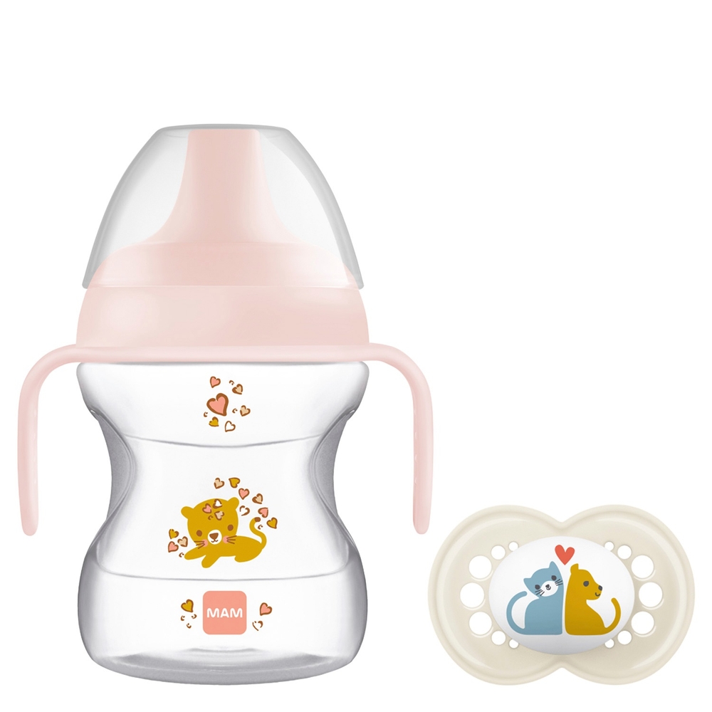 MAM Becher & Schnuller 190 ml ab 6 Monaten Rosa