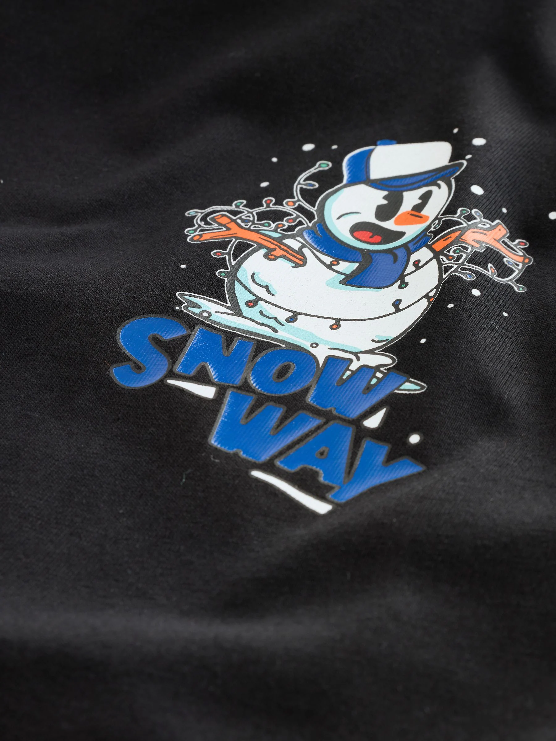 Blauw/zwarte sneeuwpop - Enkele kerstpyjama (5-16jr)