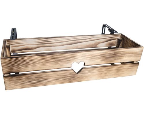 Houten bloembak 42 x 19 x 15 cm bruin