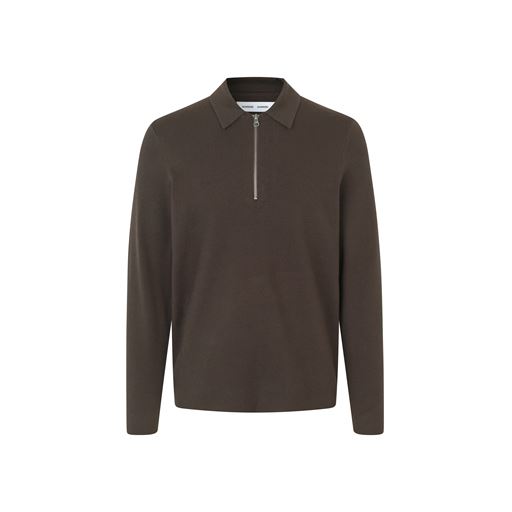 Samsøe Samsøe Guna Half Zip Striktrøje, Turkish Coffee, XL
