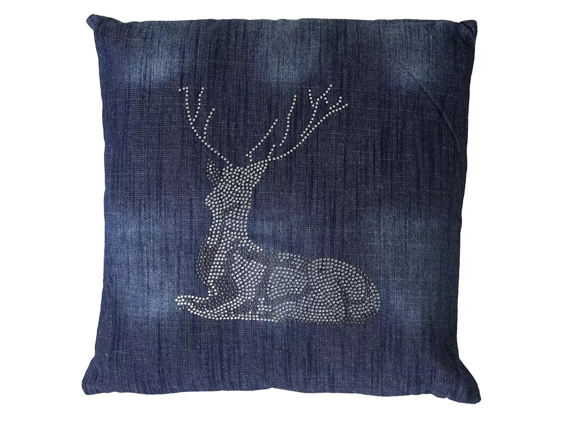 Coussin bleu avec motif bleue 45 x 1 x 45 cm DEC04074