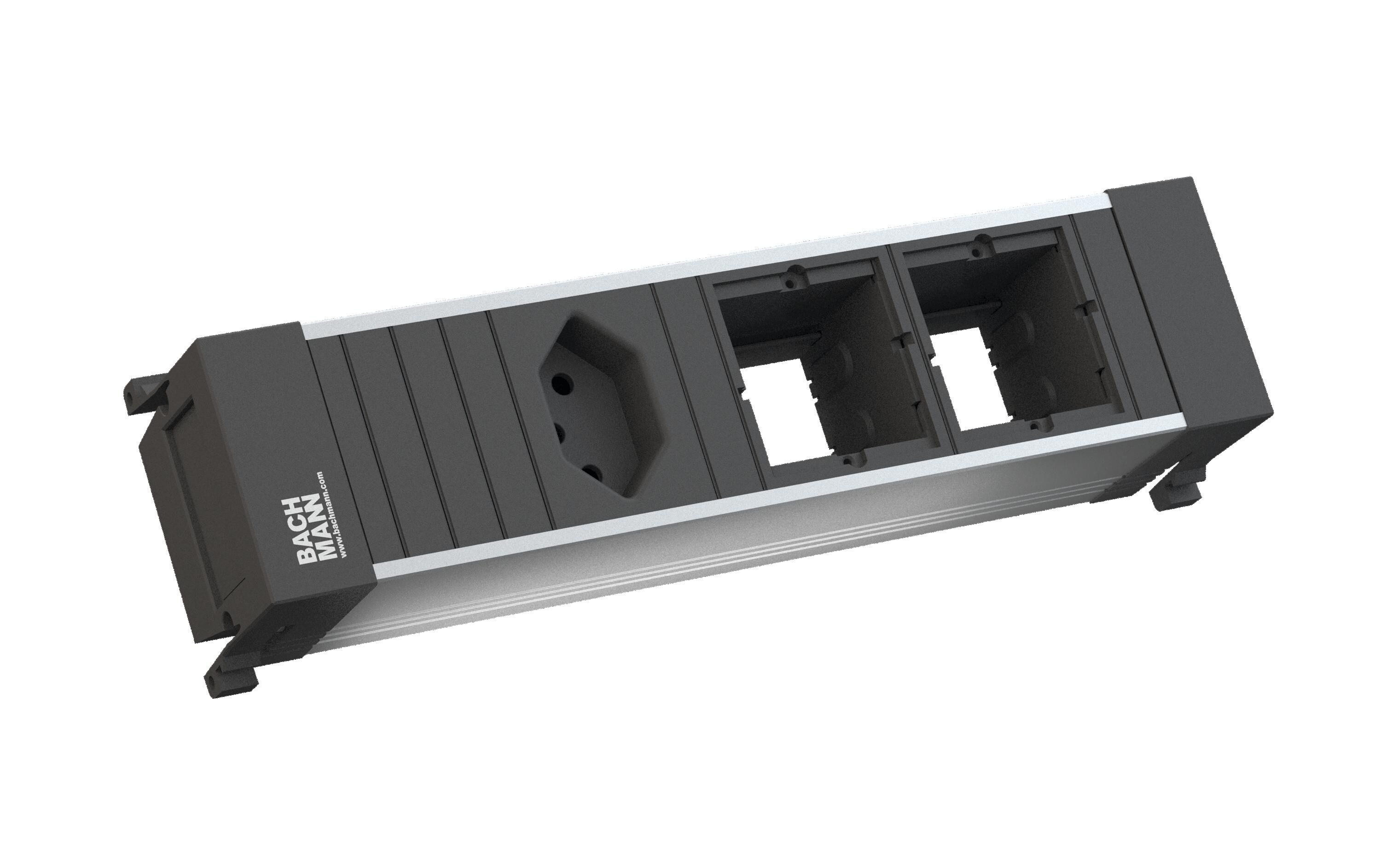 POWER FRAME 1x T13, 2x LeerSteckdoseneinheit PF mit 1x T13 Steckdose und 2x leeren Plätzen für Custommodule