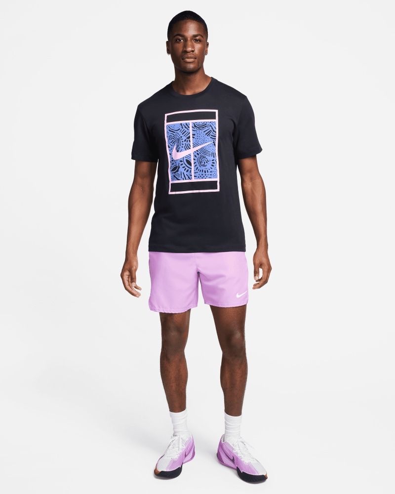 T-shirt Nike NikeCourt Noir & Rose pour homme