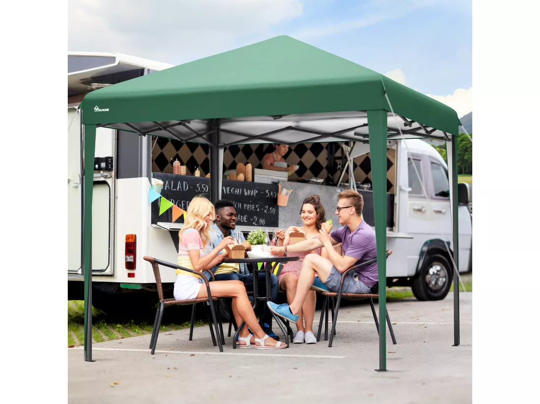 YITAHOME Tonnelle de Jardin - 3x3m - Pliable - Imperméable - Extérieur - Anti-UV - Vert - pour Camping/Fête/Plage/Terrasse/Marchés