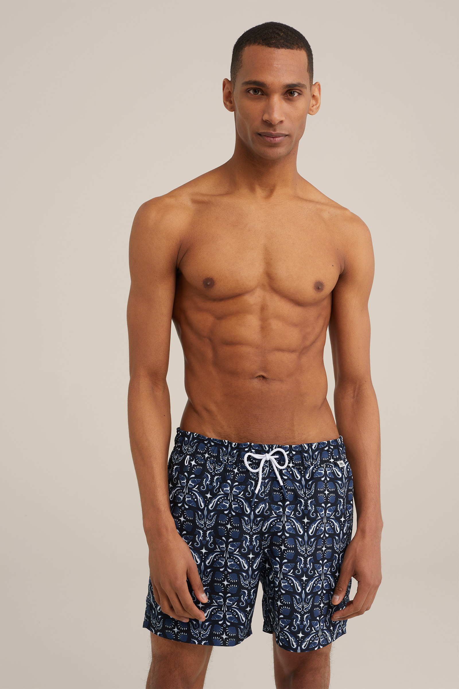 zwemshort met dessin WE Fashion Donkerblauw