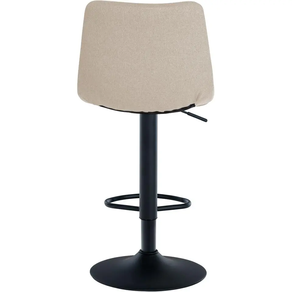 CLP Set van 2 Barkruk Jerry zwart Frame - Stof - creme