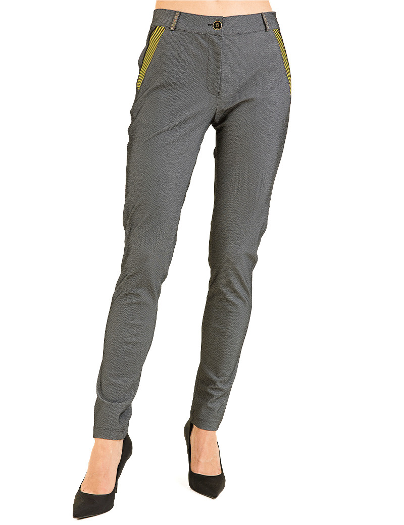 HBT ECLECTIC DENIM | CHEVRONS CHRISTINA PANTALON FEMME NOIR/ANTHRA
