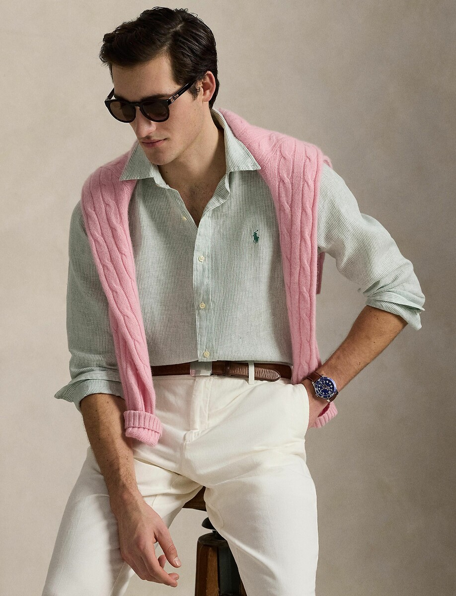 POLO RALPH LAUREN<br>Camisa de linho sob medida
