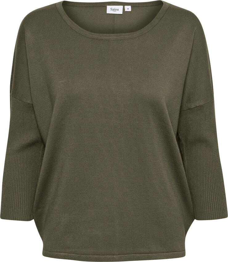 Saint Tropez A2561, MilaSZ R-Neck Pullover Army green melange