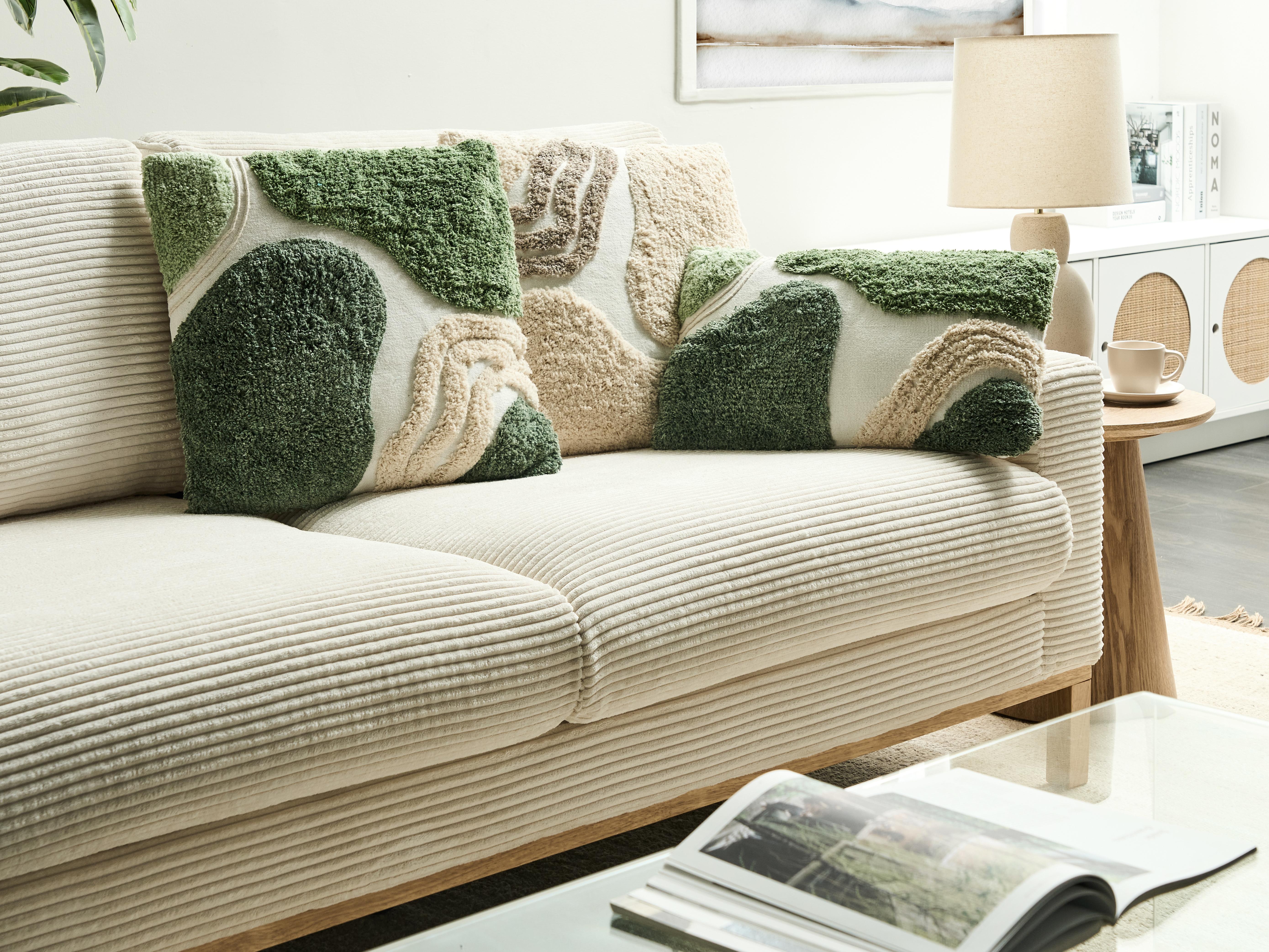Set van 3 sierkussens ALSTONIA Katoen 30 x 50 cm 45 x 45 cm Groen abstract patroon