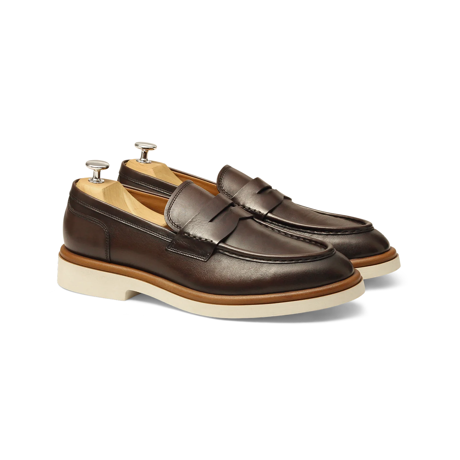 Moty-Mocassin en cuir marron