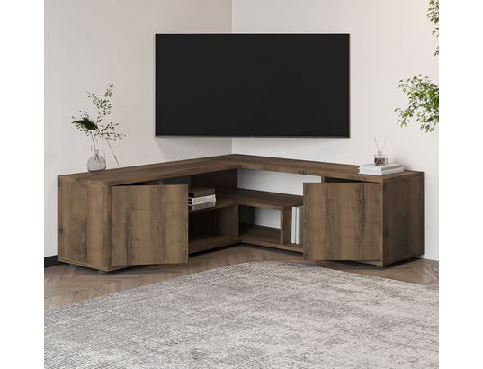 CONCEPT1 - Meuble TV Rosa noyer antique 120-125 x 35 x h40 cm