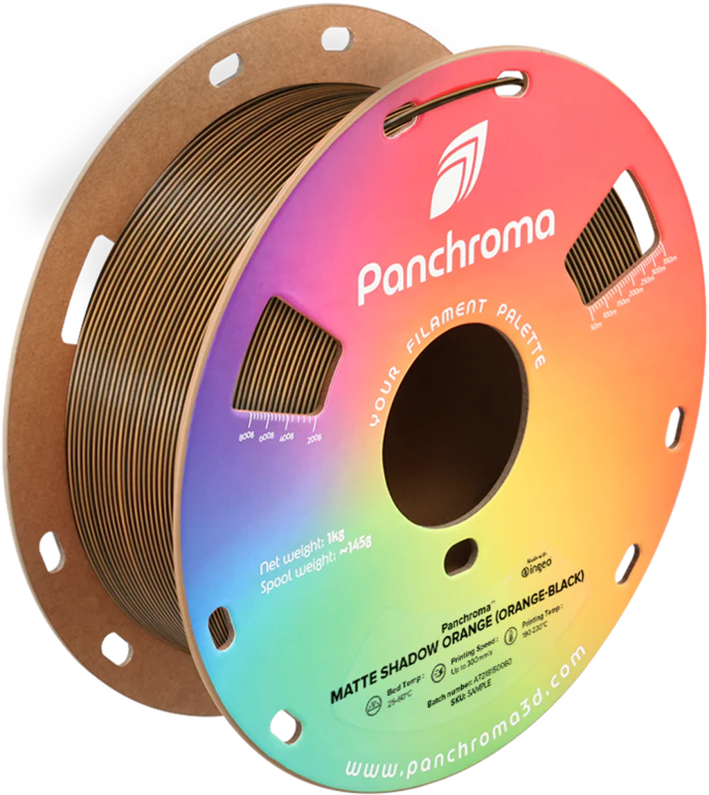 Polymaker  Panchroma™ PLA Dual Matte Shadow Orange (Orange-Black), 1,75 mm / 1000 g    Zwei Farben, ein Meisterwerk in Shadow Orange