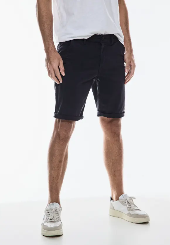 Basic Twill Chino Shorts - deep blue