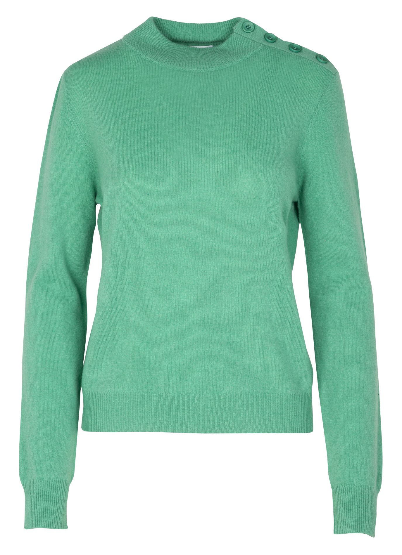 ANITA - Pull droit col montant en laine | Vert