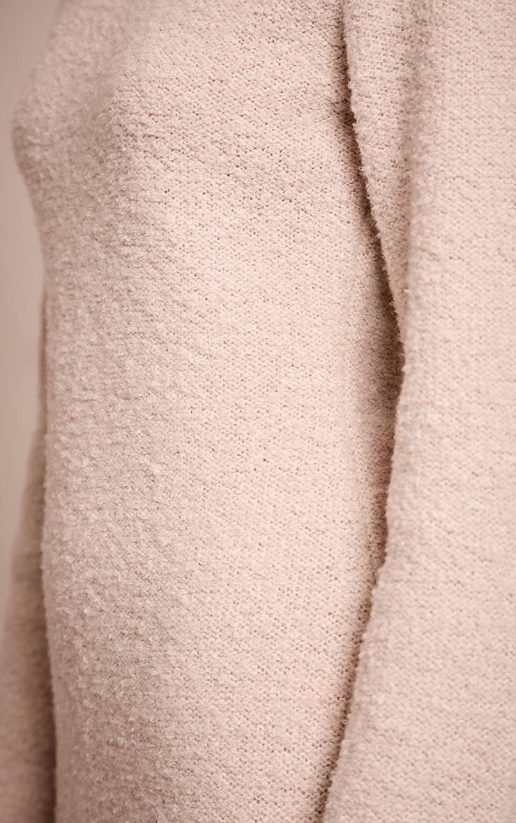Crème Robe Maxi En Maille À Pompons Tricotée
