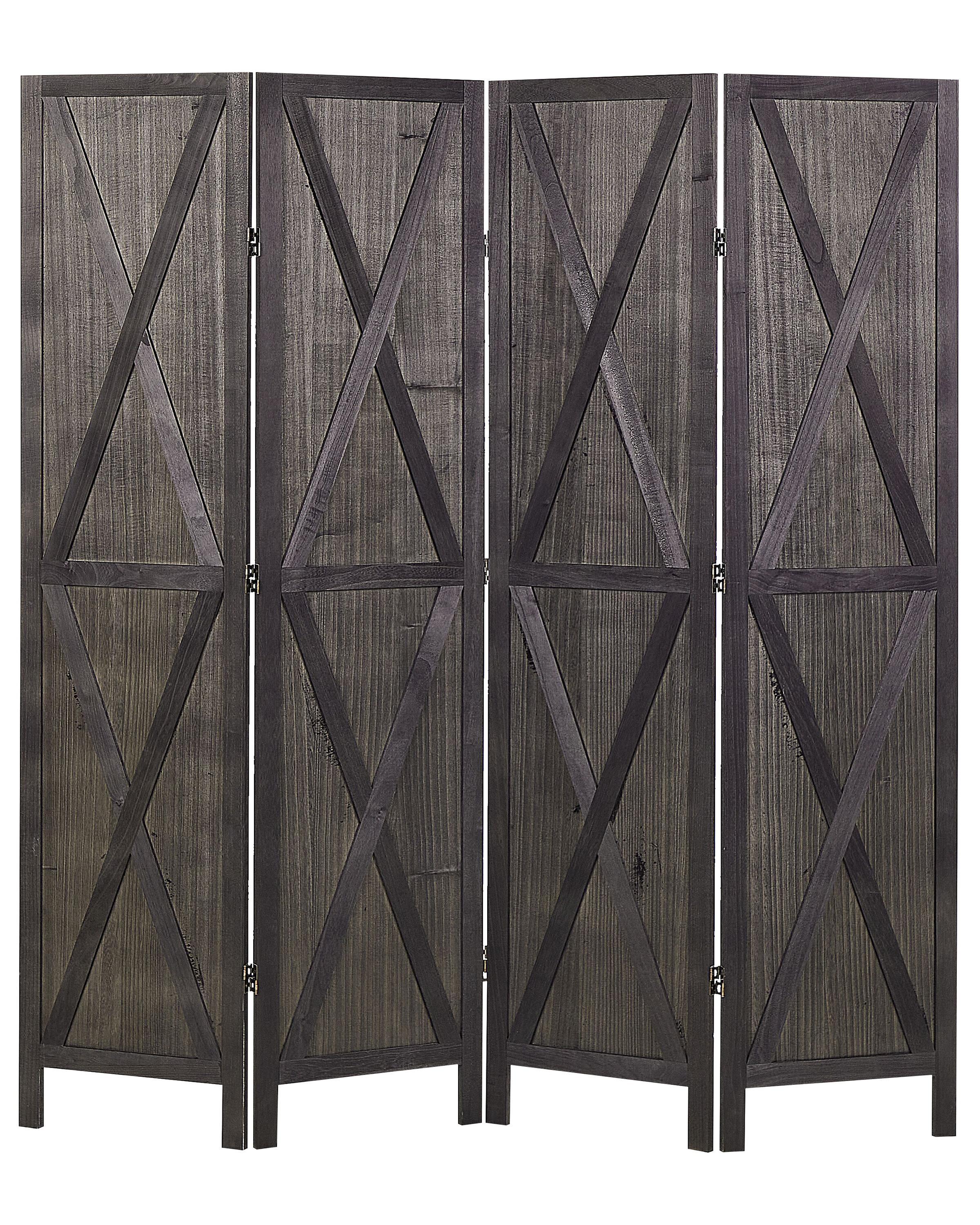 Roomdivider met 4 panelen RIDANNA Donkerbruin 163 cm 170 cm
