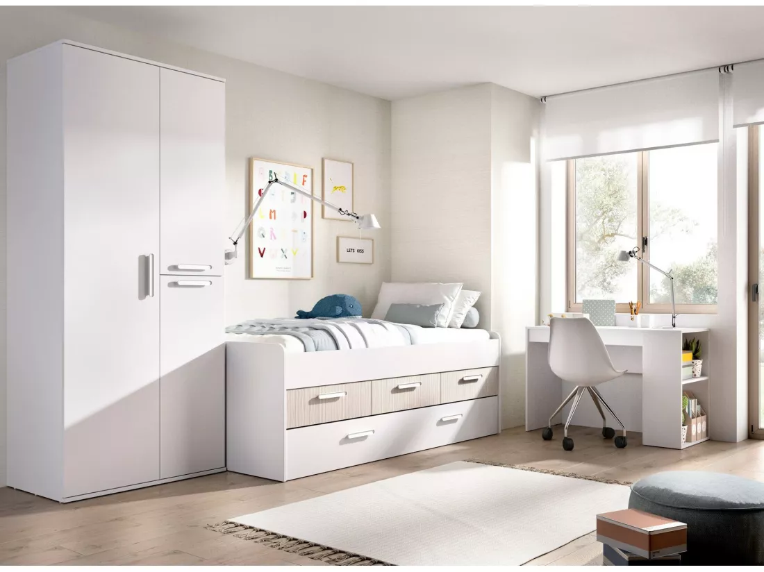 Garde-robe 3 portes Dfleetwoo, Meubles de chambre, Penderie de plain-pied, Placard à vêtements, 90x53 h202 cm, Blanc