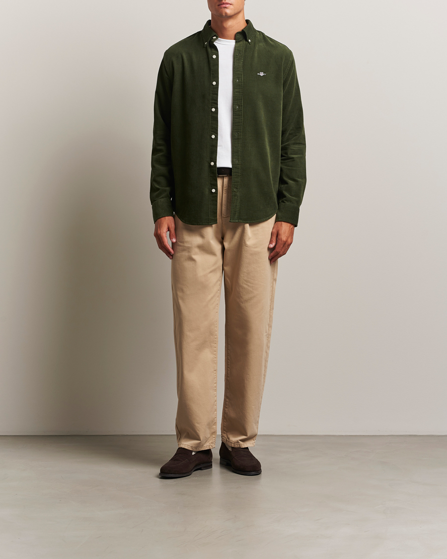 GANT Regular Fit Corduroy Shirt Country Green