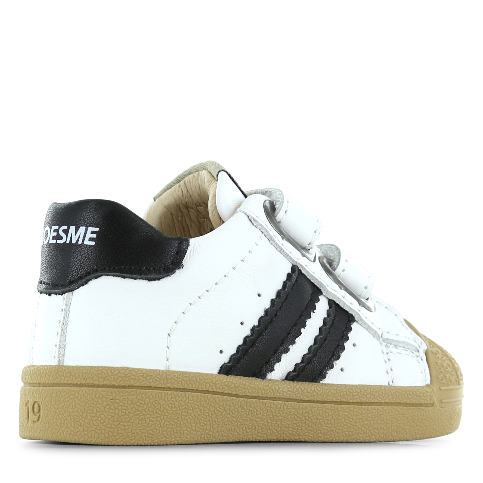 Shoesme wit-zwart sneakertje met stootneus Microfiber leer | Uni schoenen