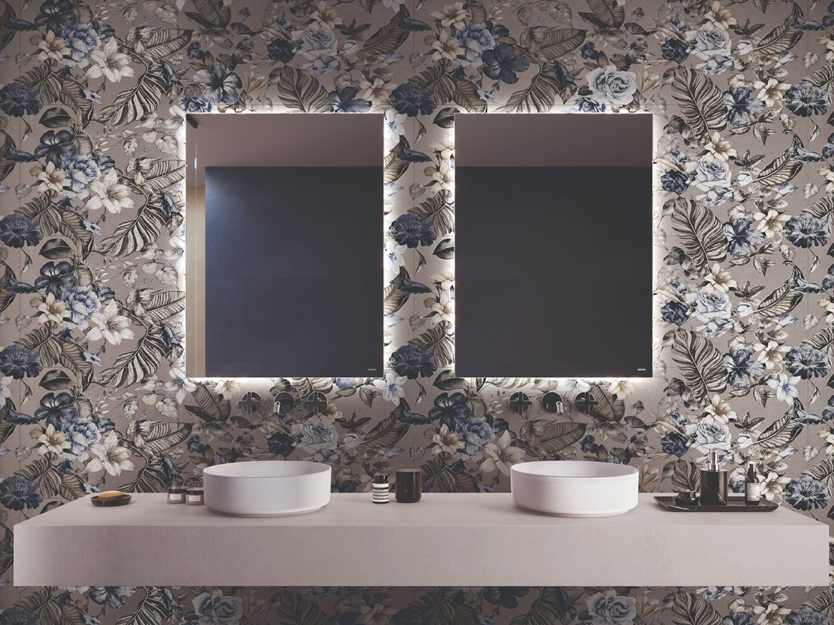 Jabo Gravity Flow Pearl keramische wandtegel 40x120cm gerectificeerd
