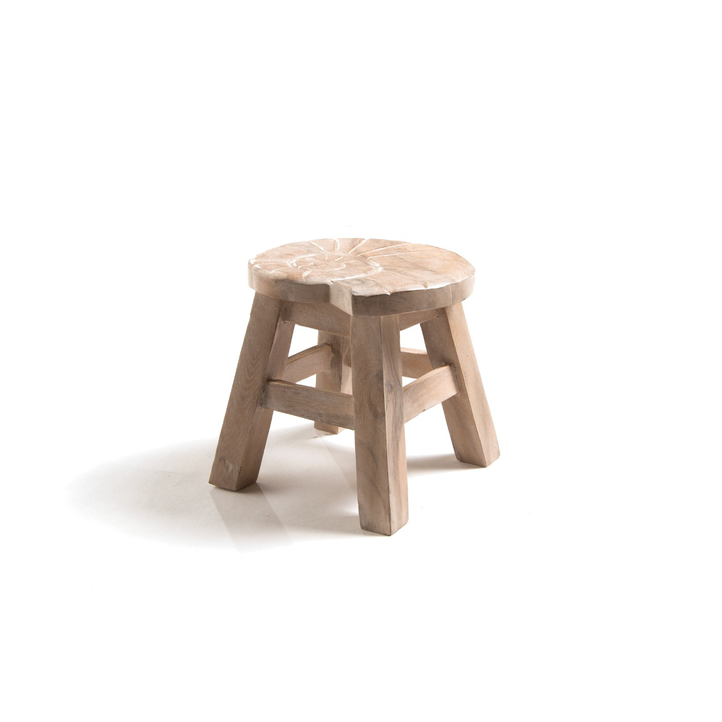 Hocker mit Motiv 'Schnecke', natur, Ø 25 cm, H 25 cm von fischer's lagerhaus