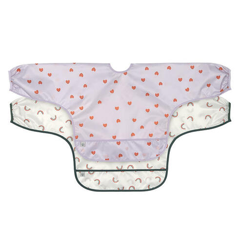 Lot de 2 bavoirs Manches Longues Coeur - LASSIG