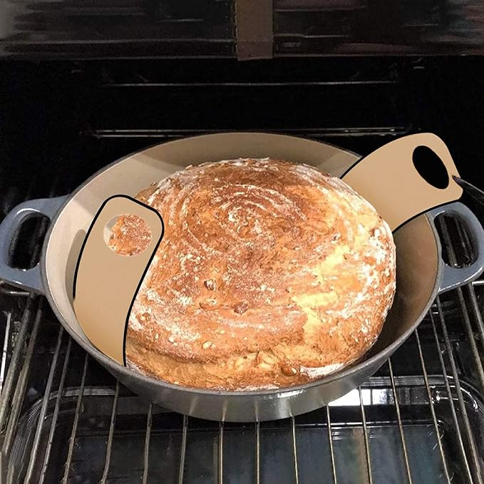 Silikon Anti-Haft Backpapier Brotschlinge Wiederverwendbare Brot Back Matte für Gusseisen Pfanne / Dutch Oven - Braun