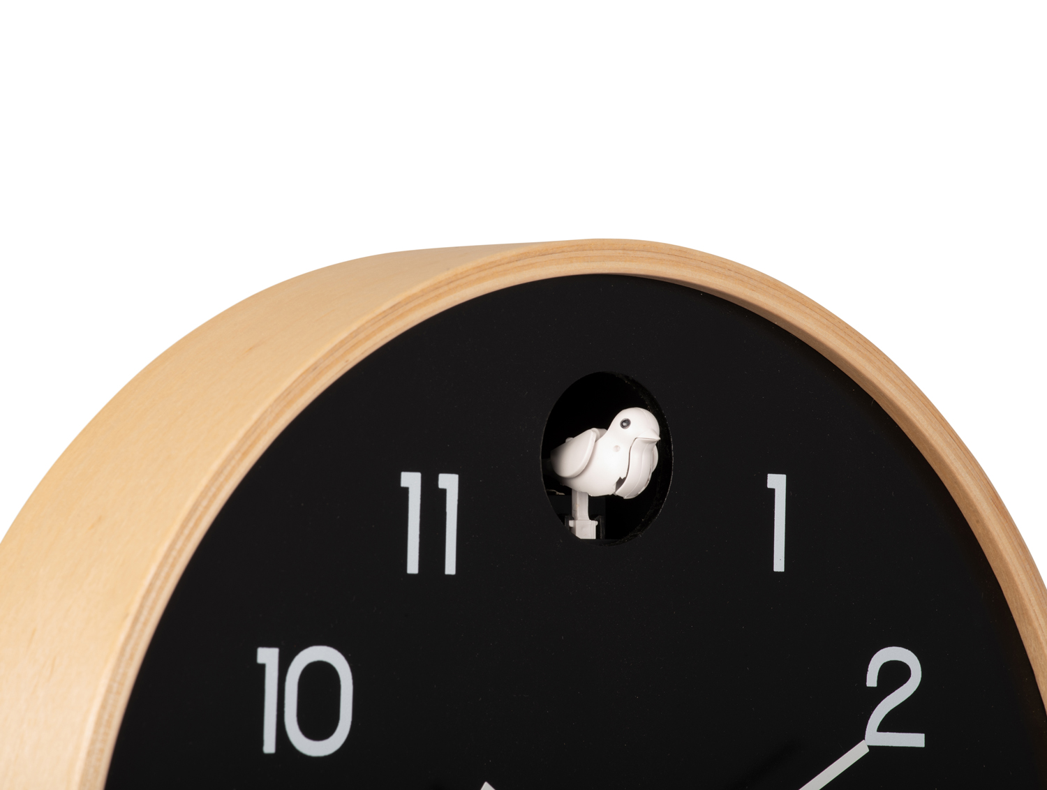 Wall clock Natural Cuckoo birch wood black