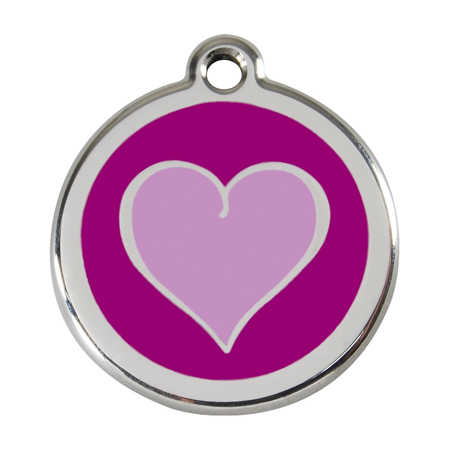 Placa de identificação para cães em aço inoxidável esmaltado com o símbolo Purple Heart