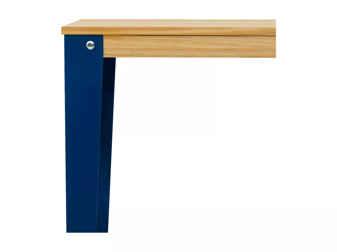 Table Mange debout Lunds 39x110x110cm Bleu-Naturel. Box Furniture