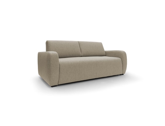 DIVANI.STORE - Canapé lit duna matelas h20 cm brun 3 places