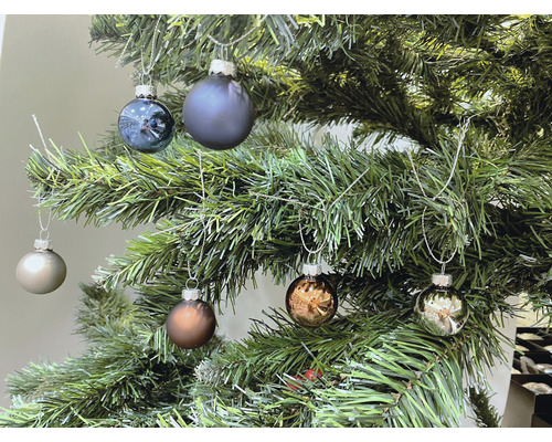 Lafiora Kerstboomballen Ø 3 cm glas bruin 18 st.