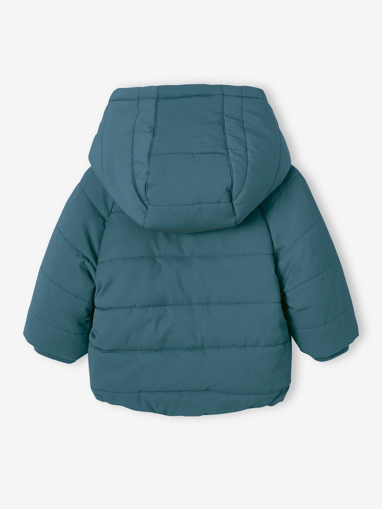 Jaqueta acolchoada azul-escura lisa para bebê menino