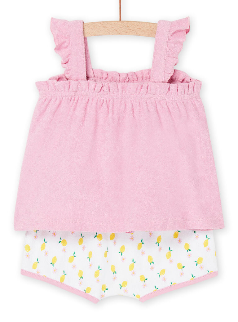 Débardeur barbapapa à motif citron et short blanc à imprimé citrons