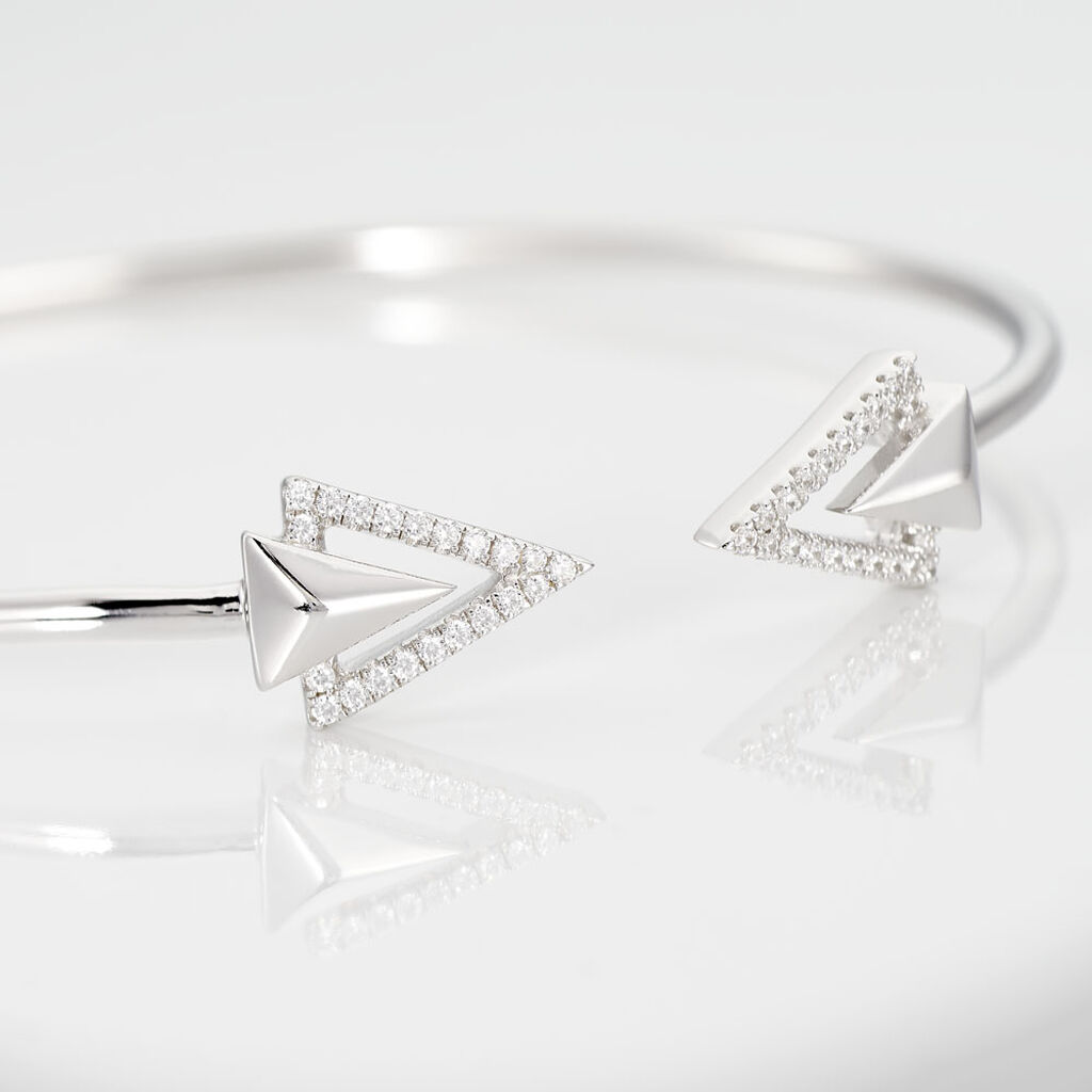 Bracelet Jonc Deva Argent Blanc Oxyde De Zirconium