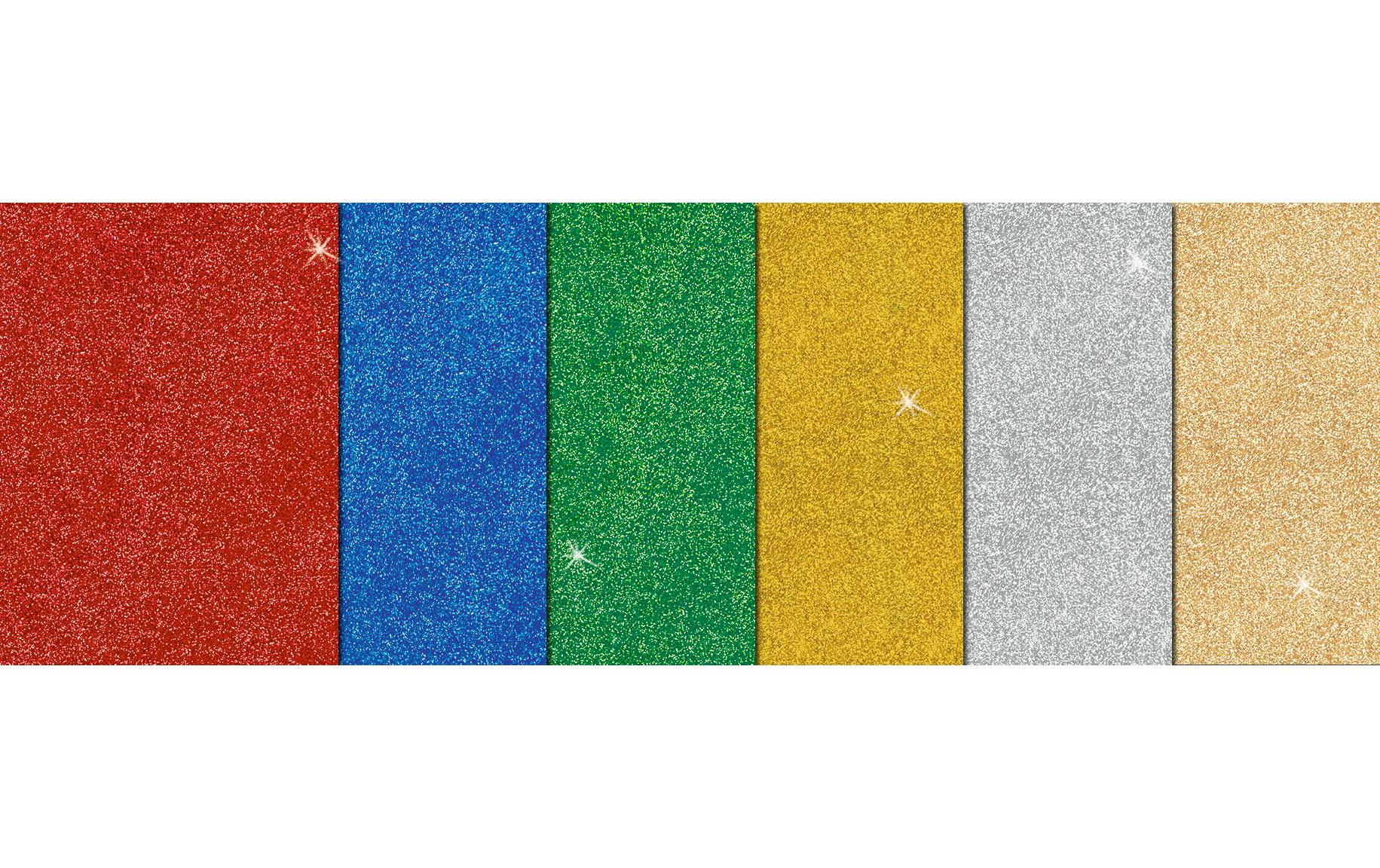Moosgummi-Set Glitter Klassik selbstklebend, 10 StückMoosgummi Glitter