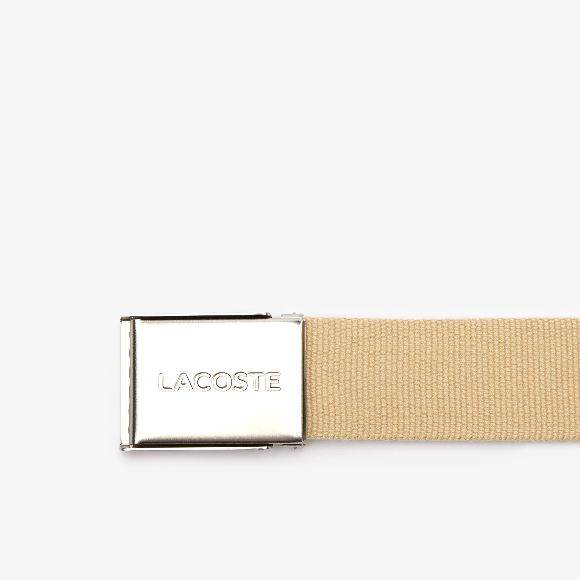 Herren MADE IN FRANCE Gürtel aus Gewebe mit gravierter Schnalle Gürtel - Beige - Lacoste - Herren