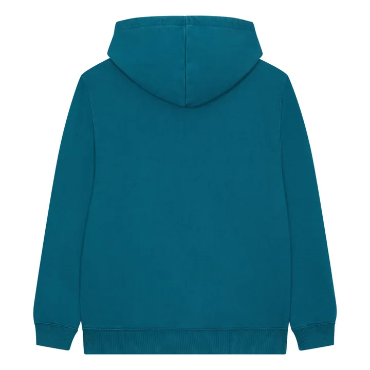 SMALLABLE BASICS Sweat A Capuche Zippé Homme Coton Bio | Vert canard
