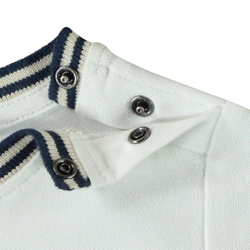 T-shirt manches longues esprit polo pour bébé garçon - Blanc