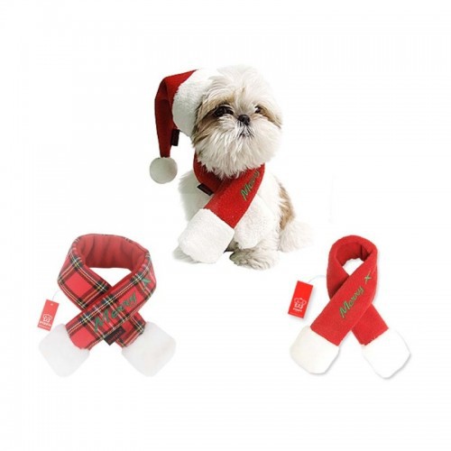 Cachecol xadrez vermelho do Papai Noel