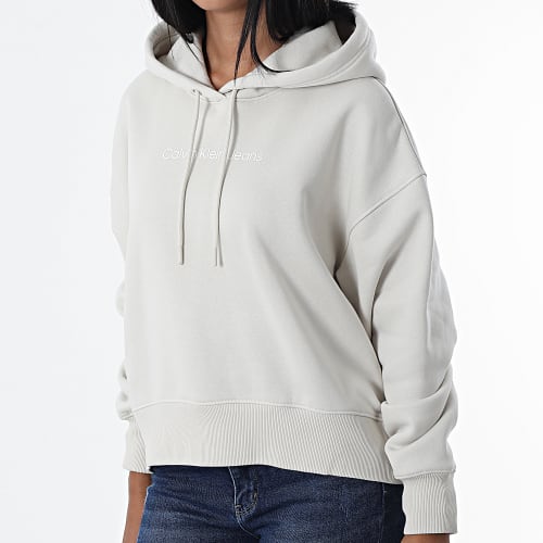 Sweat Capuche Femme Shrunken Institution 9910 Beige