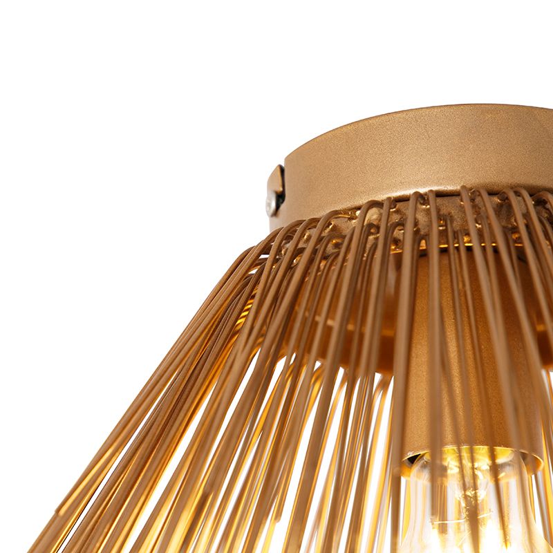 Art Deco plafondlamp goud met lichteffect - Broom