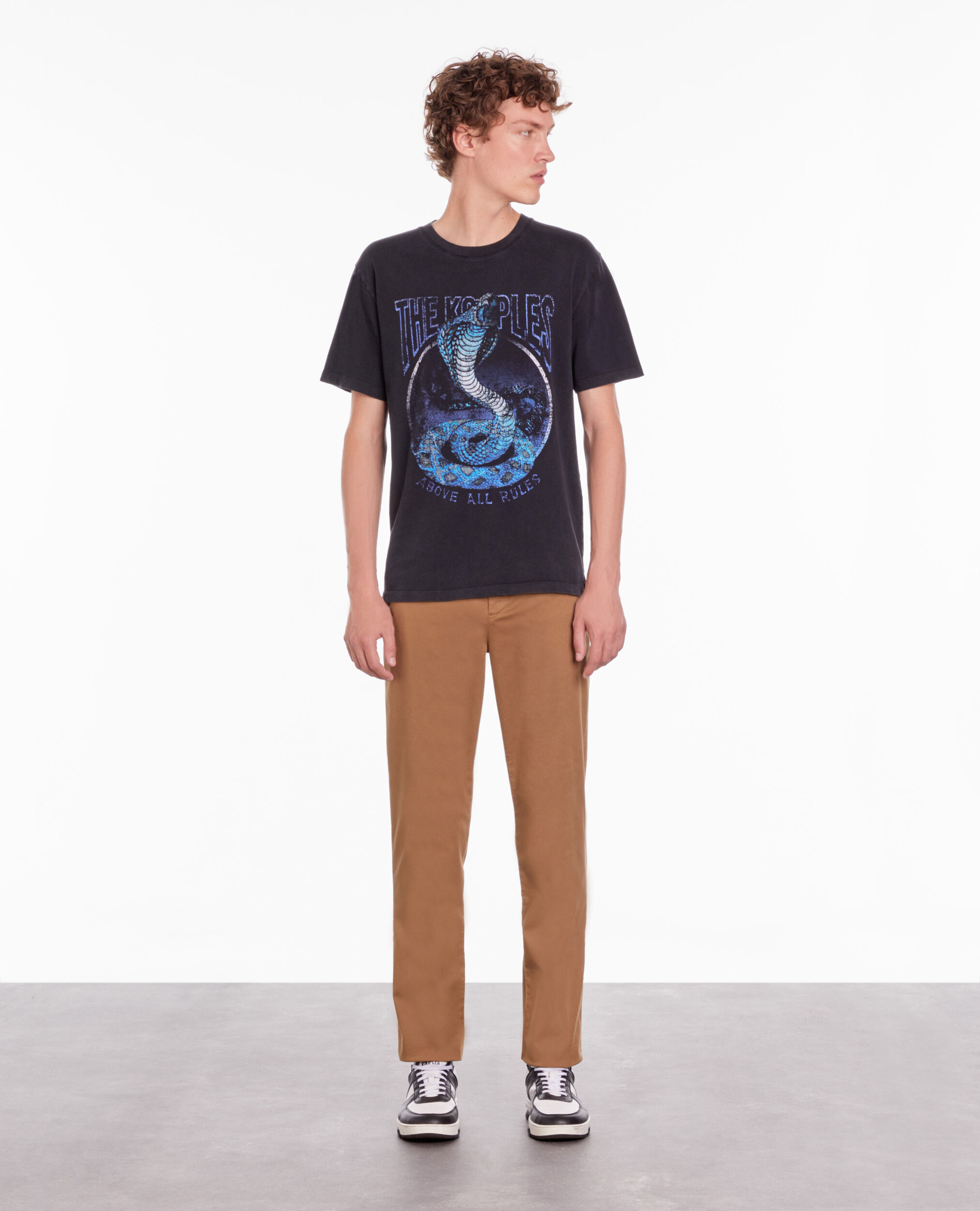 T-shirt noir avec sérigraphie Cobra